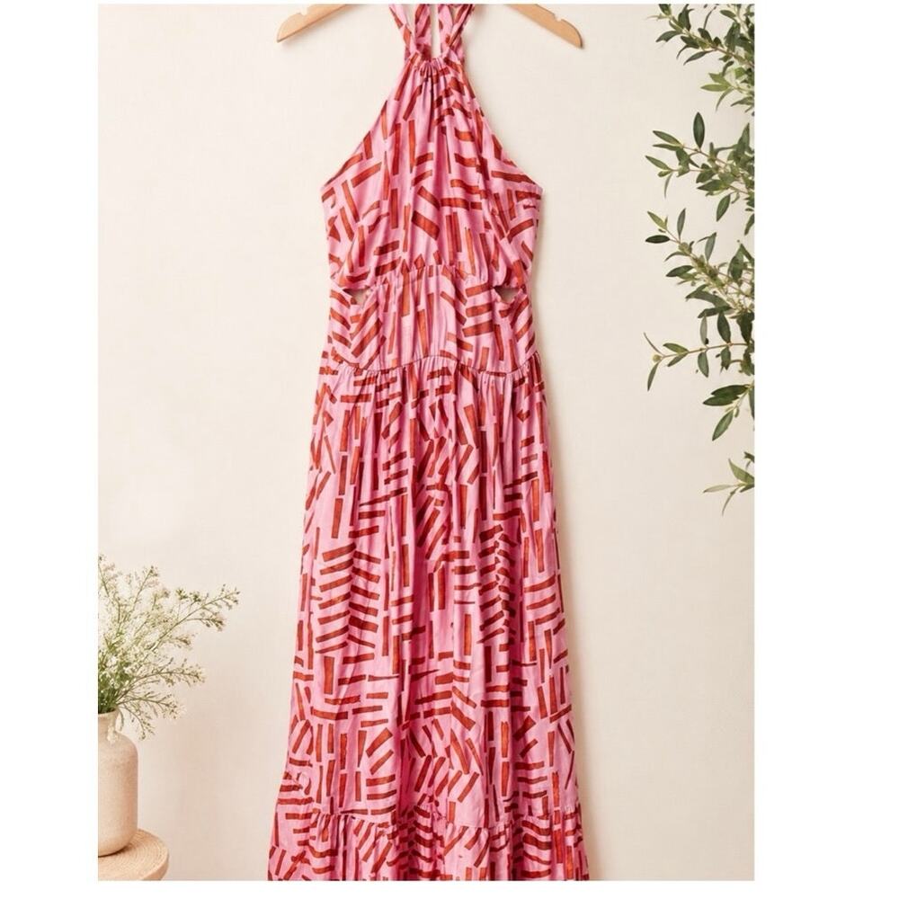 SELF CONTRAST ISOLDE MAXI CUT OUT DRESS - PINK